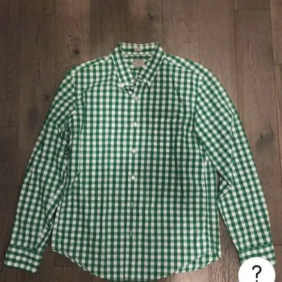 J.Crew Kelley Green and White Checked Shirt - Picture 9 of 9